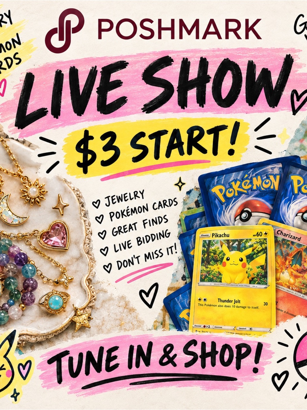 LIKE TO BE NOTIFIED POKEMON CARDS $3 SHOW